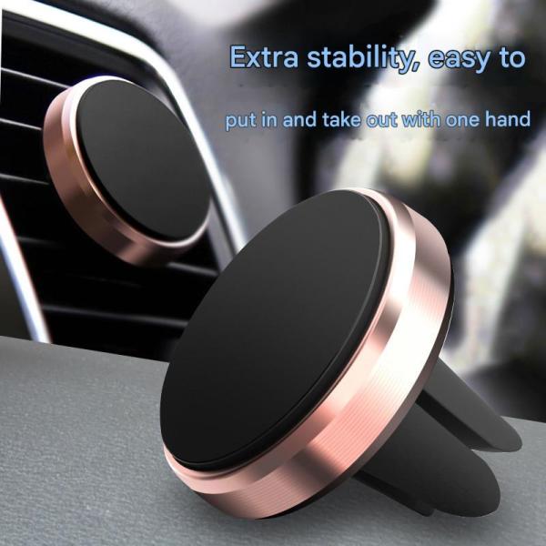 Magnetic car phone holder for stability and elegance while driving. Keep your phone within easy reach.