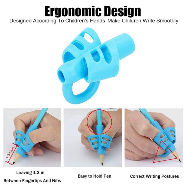 5-piece comfortable pencil grip in assorted colors to improve children's writing experience