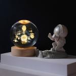 Glass globes with illuminated base. Multiple designs to suit different tastes.