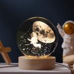 Glass globes with illuminated base. Multiple designs to suit different tastes.