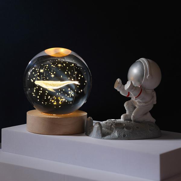 Glass globes with illuminated base. Multiple designs to suit different tastes.