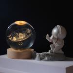 Glass globes with illuminated base. Multiple designs to suit different tastes.