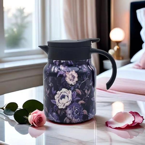 1 liter thermal jug made of genuine 316 stainless steel, keeps heat for more than 24 hours, with a luxurious artistic design