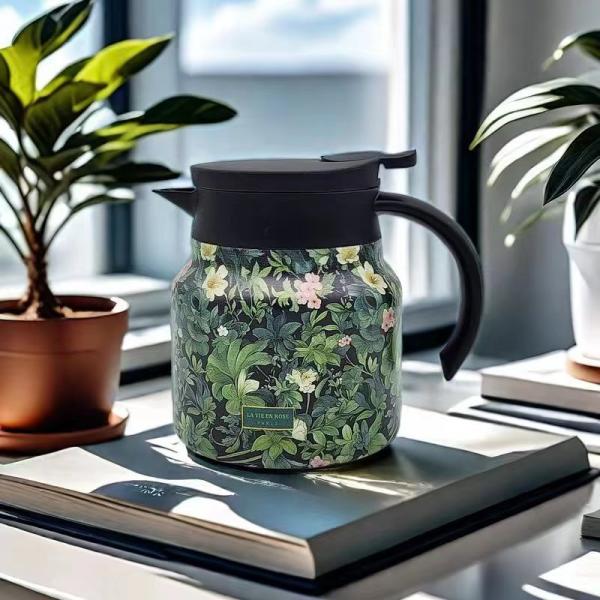 1 liter thermal jug made of genuine 316 stainless steel, keeps heat for more than 24 hours, with a luxurious artistic design
