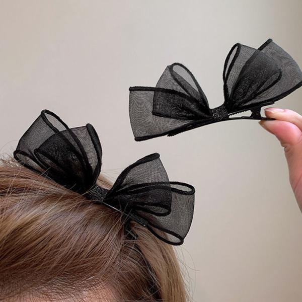 Black mesh hair clip, an artistic touch that complements your elegance