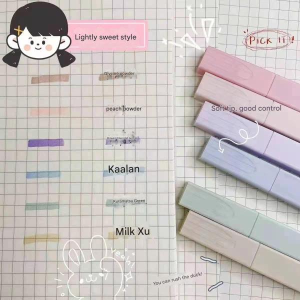 Highlighters with muted colors, higher concentration, and elegance in every line.