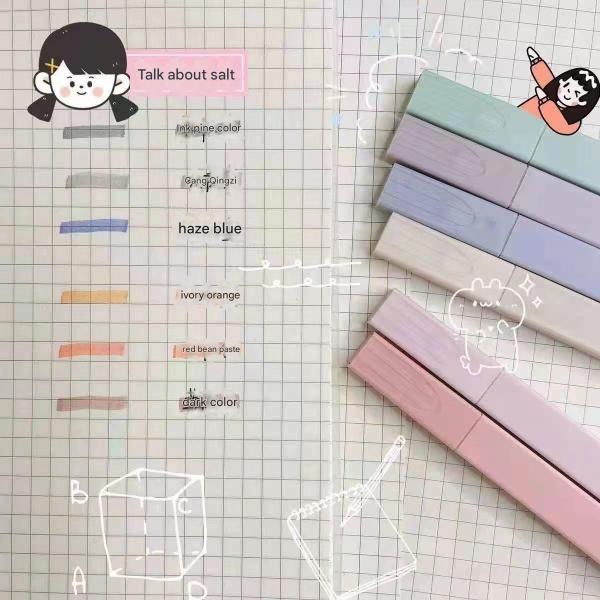 Highlighters with muted colors, higher concentration, and elegance in every line.